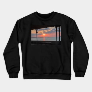 Revere Beach Sunrise Revere MA Clouds Bench Crewneck Sweatshirt